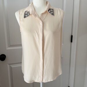 Forever 21 Cream Sleeveless Top Sz S